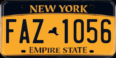 NY license plate FAZ1056