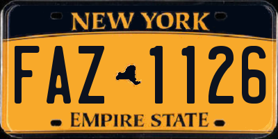 NY license plate FAZ1126