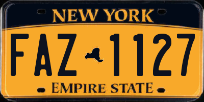 NY license plate FAZ1127