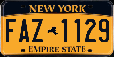 NY license plate FAZ1129