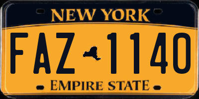 NY license plate FAZ1140