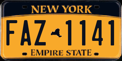 NY license plate FAZ1141