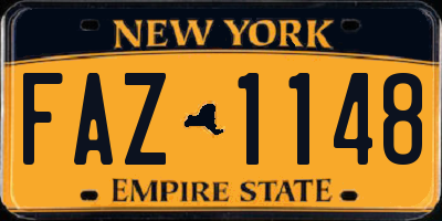 NY license plate FAZ1148