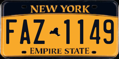 NY license plate FAZ1149
