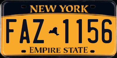 NY license plate FAZ1156