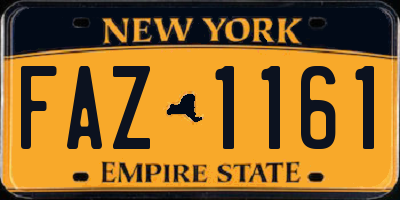 NY license plate FAZ1161
