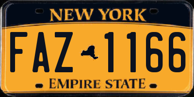 NY license plate FAZ1166