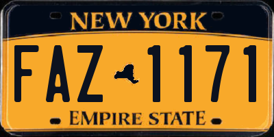 NY license plate FAZ1171