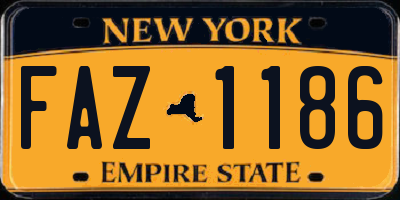 NY license plate FAZ1186