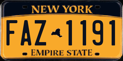NY license plate FAZ1191