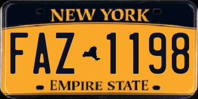 NY license plate FAZ1198