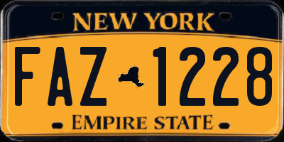 NY license plate FAZ1228