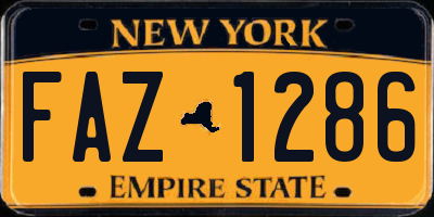 NY license plate FAZ1286