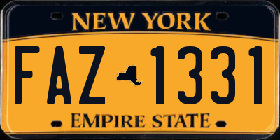 NY license plate FAZ1331