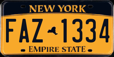 NY license plate FAZ1334