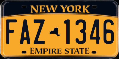 NY license plate FAZ1346