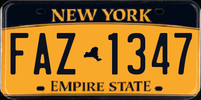 NY license plate FAZ1347