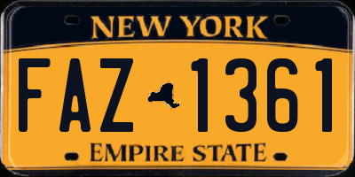 NY license plate FAZ1361