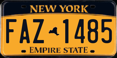 NY license plate FAZ1485