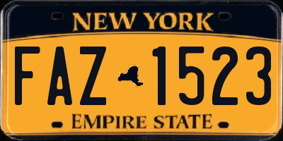 NY license plate FAZ1523