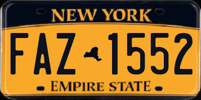 NY license plate FAZ1552