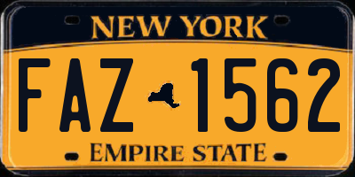 NY license plate FAZ1562