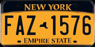 NY license plate FAZ1576