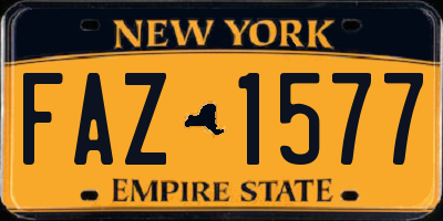 NY license plate FAZ1577
