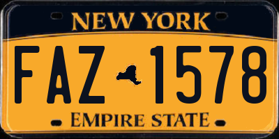 NY license plate FAZ1578