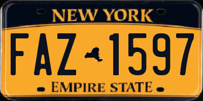 NY license plate FAZ1597