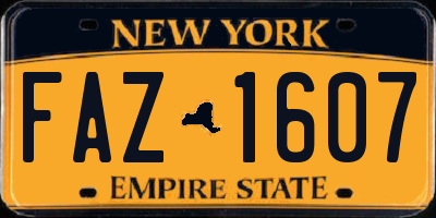 NY license plate FAZ1607