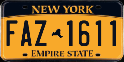 NY license plate FAZ1611