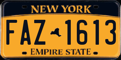 NY license plate FAZ1613