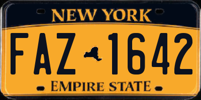 NY license plate FAZ1642