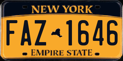 NY license plate FAZ1646