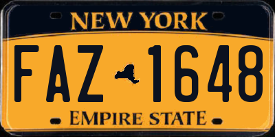 NY license plate FAZ1648