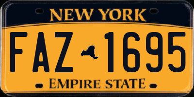 NY license plate FAZ1695