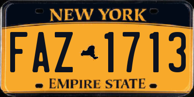 NY license plate FAZ1713