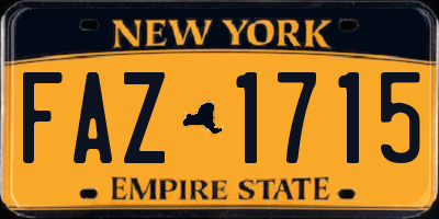 NY license plate FAZ1715