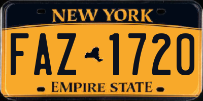 NY license plate FAZ1720