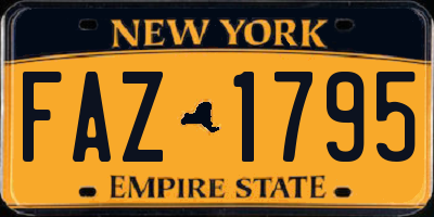 NY license plate FAZ1795