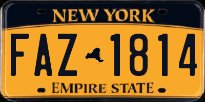 NY license plate FAZ1814