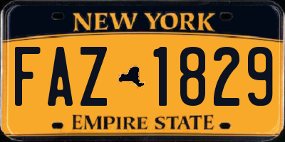NY license plate FAZ1829