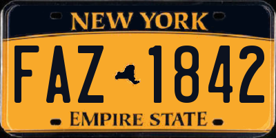 NY license plate FAZ1842