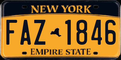 NY license plate FAZ1846