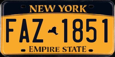 NY license plate FAZ1851