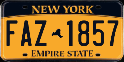 NY license plate FAZ1857