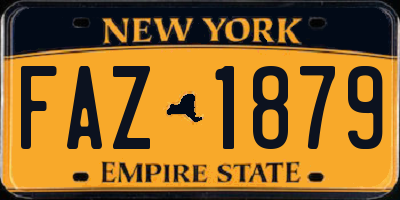 NY license plate FAZ1879