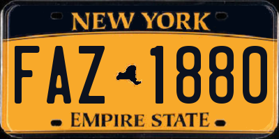 NY license plate FAZ1880