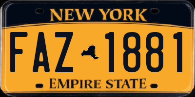 NY license plate FAZ1881